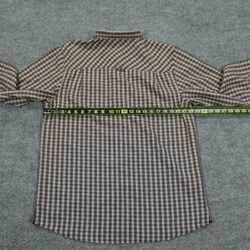 The North Face Shirt Mens Large Brown Plaid Long Sleeve Hiking Outdoor Button Up